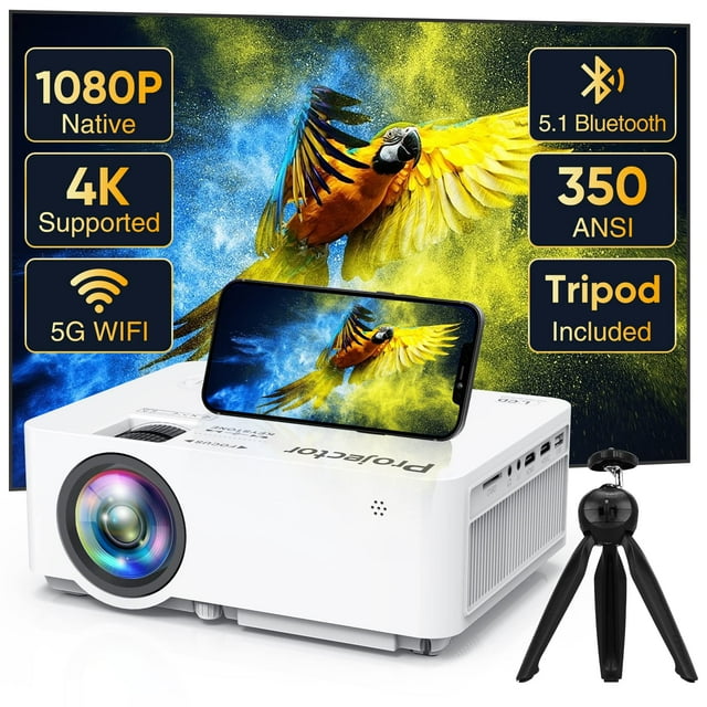 Proyector PANSEBA Native 1080P 5G WiFi Bluetooth 4K 300"