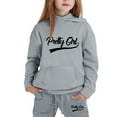 thumbnail image 2 of Byoo Toddler Girls Letter Print Outfits Set Pullover Hoodie Shirt Joggers Sets Kids Warm Soft Tracksuit Set, 2 of 3