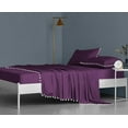 thumbnail image 3 of DNG Creations 4 Piece Pom Pom Sheet Set 100% Egyptian Cotton, White Pom-Pom Fringe Solid Pattern 18 Inch Deep Pocket ( Solid Plum - Twin ), 3 of 7