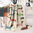 thumbnail image 2 of Colorful Funny Dachshund Blanket,Comfortable Soft Flannel Throw Blanket,All Season,Warm Lightweight Blankets for Sofa Bed Couch Living Room Chair,50"x60", 2 of 4