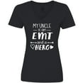 thumbnail image 3 of Inktastic My Uncle is an EMT and a Hero Women's V-Neck T-Shirt, 3 of 5