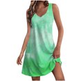 thumbnail image 1 of Vestido de Verano para las Mujeres de Moda Impresión de Bolsillo sin Mangas Cuello en V, Vestido Casual para la Playa Y el Uso Diario, 1 of 1
