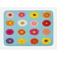 thumbnail image 1 of Gerber Daisy Bath Mat, Blooms of Various Vibrant Petals Flower Pattern, Plush Bathroom Decor Mat with Non Slip Backing, 29.5" X 17.5", Pale Blue Multicolor, by Ambesonne, 1 of 2