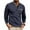 Mens T Shirts Dark Blue, variant on Tshirts Shirts for Men with Pocket Button Stand Collared Long Sleeve Tees Tops Casual Printed Slim Fit Basic Comfort Pullover T-Shirts