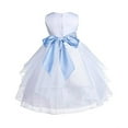 thumbnail image 2 of Ekidsbridal White Satin Shimmering Organza Formal Flower Girl Dresses Junior Bridesmaid Communion Baptism Holiday Toddler 4613S 8, 2 of 3
