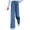 Blue, variant on 8-16 Years Girls Wide Leg Denim Pants Children's Casual Straight Jean Look like Pants Fashion Loose Trousers