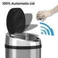 thumbnail image 3 of iTouchless Stainless Steel Round Sensor Trash Can with AbsorbX Odor Control System 8 Gal. Silver, 3 of 7