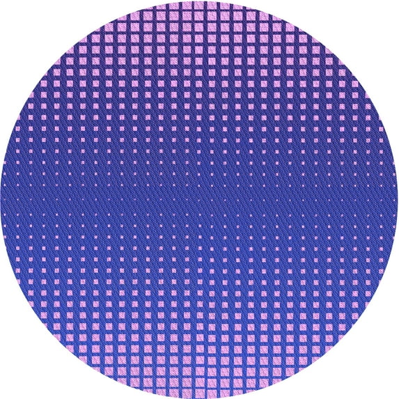 Ahgly Company Indoor Round Patterned Crocus Purple Area Rugs, 7' Round