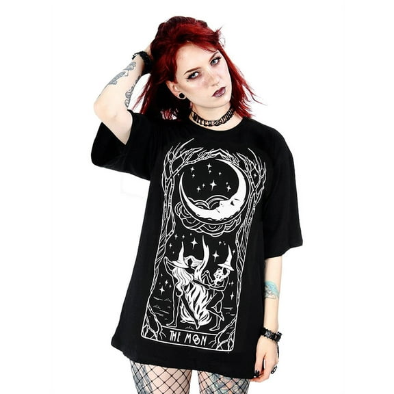 Restyle Witches Chant Gothic Women's Oversized T-Shirt, Black, Medium