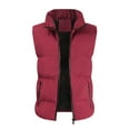 thumbnail image 1 of Munlar Black Scrub Jacket- Fashion Casual Down Cotton Thickened Thermal Vest Cotton Solid Stand Collar Single Zipper Cotton Maternity Winter Coat Christmas Winter Coat Clearance, 1 of 8