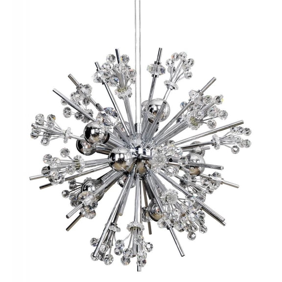 11632-010-FR001-Allegri Lighting-Constellation - Ten Light Pendant Chrome Chrome Finish with Firenze Clear Crystal