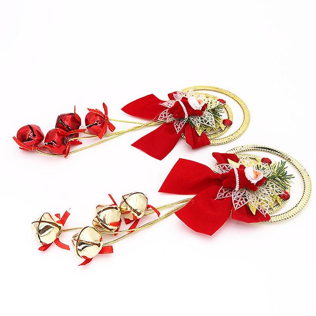 Colgador de puerta de Navidad Jingle Bell con lazo para adornos de Navidad (2 uds)