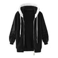 thumbnail image 6 of iHPH7 Womens Fleece Jacket Teddy Coat for Women Fluffy Jacket Warm Jackets for Women Womens Winter Clothes Fleece Jacket Women Full Zip Winter Jackets for Women Black L, 6 of 9