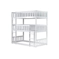 thumbnail image 5 of Leumius Twin over Twin over Twin Size Triple Bed Frame with Ladders and Guardrails,Detachable Bunk Bed for Boys Girls White, 5 of 5