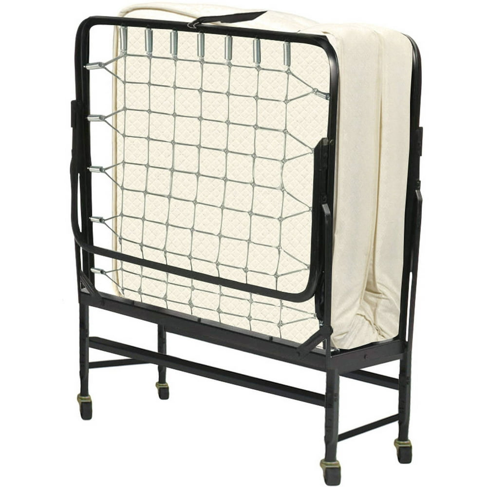 Fully Assembled Portable Rollaway Folding Cot Bed with Mattress
