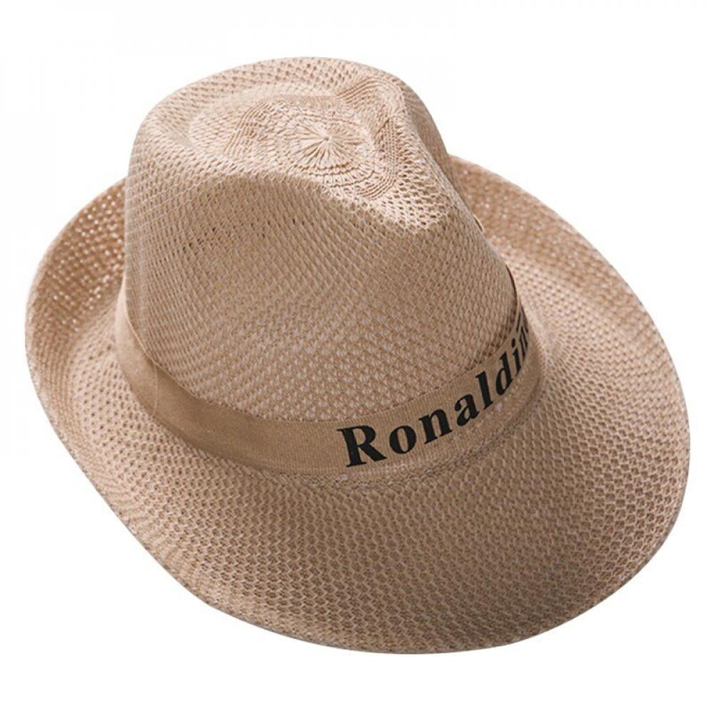 Color : Khaki Fashion Cowboy Sun Hat Head Circumference Adjustable Spring and Summer Seaside Outdoor Ladies Sun Hat Elegant Styling