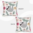 thumbnail image 3 of Bingfone Cute Cartoon Sloth Linen Throw Pillow Covers Cushion Case Pocket Button Vintage Farmhouse Pillowcase For Sofa Couch Bed 20"X20", 3 of 9
