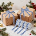 thumbnail image 7 of 5 Rolls Christmas Ribbon 1.5 inch Wide Decorative Ribbon for Gift Wrapping and Holiday Decorations Blue Floral Pattern, 7 of 7
