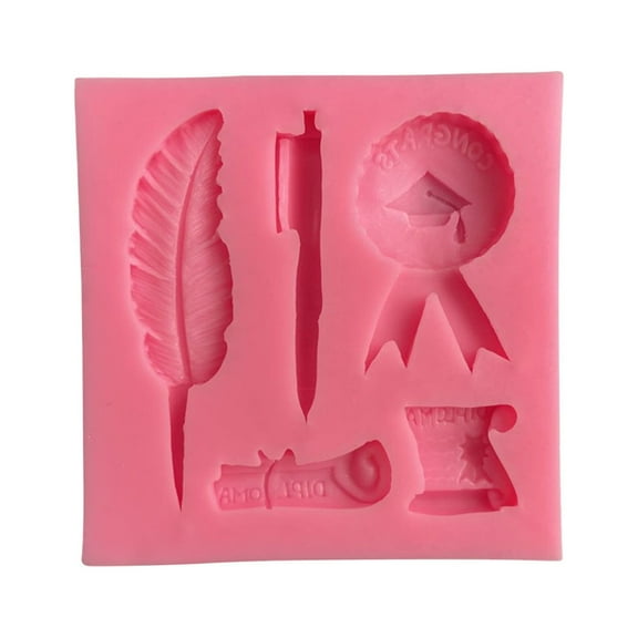 Graduation Cap Silicone Mold Set for Cake Decorating Chocolate Candy - 4 Pack