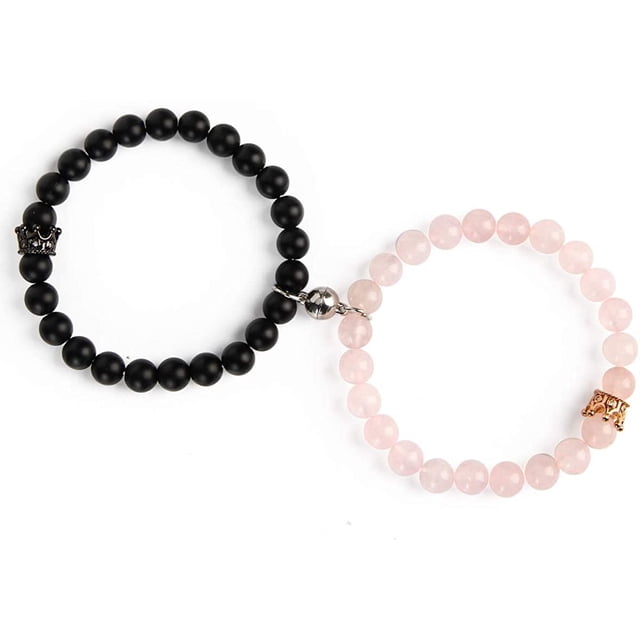 Pulseras De Pareja De Corona Pulseras De Cuentas Magnéticas De Piedra Natural Regalos Para Amigos De La Familia matsuzay AP007125-04