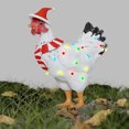 thumbnail image 4 of Solar Christmas Rooster Garden Ornament, LED Light-Up Chicken with Santa Hat & Scarf, Outdoor Decor for Yard Lawn Patio Holiday, 4 of 5