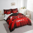 thumbnail image 3 of Erosebridal Video Game Bedding Sets Twin Size,Black Red Comforter Sets with Sheets,Geometric Plaid Bed in a Bag Twin size,Breathable Gamer Room Decorative,Reversible,7-Piece, 3 of 6