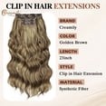 thumbnail image 3 of CREAMILY Clip in Hair Extensions 4PCS Thick Hairpieces Golden Brown Long Wavy Curly Synthetic Hair Extensions for Women 23in, 3 of 7