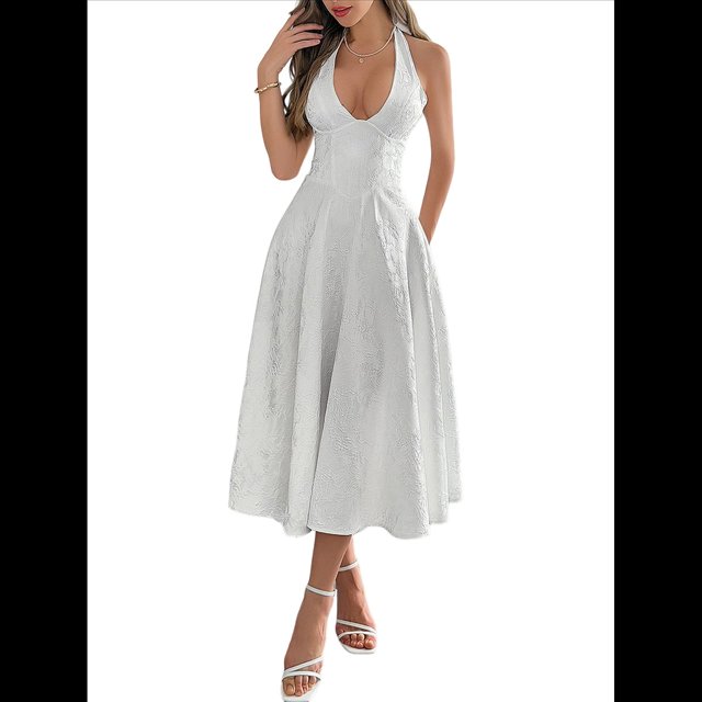 Vestido de Fiesta para Mujer, de Satén Bordado, con Corsé en Forma de A y Corte en A para Cóctel. L