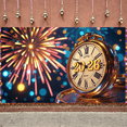 thumbnail image 5 of Night Cityscape Happy New Year Banner Glittering Fireworks Celebration Banner Festive Design for Party Decoration Holiday Event Celebration, 5 of 9