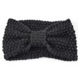 thumbnail image 2 of Sonducket Diademas de ganchillo cálidas, cómodas, anchas, a prueba de viento, calentador de orejas, diademas, regalos del Día de San Valentín Accesorio para el cabello Negro, 2 of 6