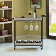 thumbnail image 5 of Metal Wine Bar Serving Cart with Rolling Wheels, Wine Rack, and Glass Holder, 5 of 7