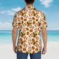 thumbnail image 4 of Gukieu Burger Print Men's Short-sleeved Shirts, Button-down Lapel Hawaiian Shirts, T-shirts, Beach Vacation Summer Casual Wear,3X-Large, 4 of 7