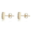 thumbnail image 2 of AVORA 14K Yellow Gold Square Pave Simulated Diamond CZ Stud Earrings, 2 of 6