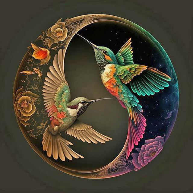 Diamond Painting 5D DIY Full Round Drill Kit de colibrí Decoración del hogar (HQ138)
