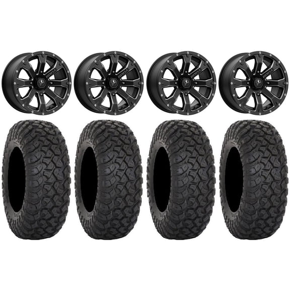 MSA Bounty 14" Wheels Black 30" RT320 Tires Can-Am Maverick X3 / Honda Pioneer 1000 / Talon