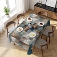 thumbnail image 3 of Blue Brown Geometric Table Cloth Waterproof Tablecloths, Modern Ombre Abstract Art Tablecloth Dining Table Cover for Kitchen Party Tabletop Outdoor, Rectangle Tablecloth 60x120 Inch, 3 of 9