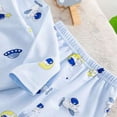 thumbnail image 6 of NOLDARES Toddler Baby Boys Fall Clothes Set Stripe Embroidery Long Sleeve Sweatshirt Pullover Tops & Pants Outfits Size:18-24 M,Blue, 6 of 7
