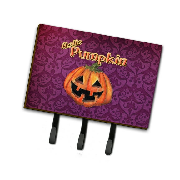 Hello Pumpkin Halloween Leash Holder and Key Hook