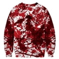 thumbnail image 5 of Sudadera informal con cuello redondo y mangas largas con estampado de Halloween para mujer, sudadera sin capucha con estampado de sangre personalizado Pompotops  FGAJ18960, 5 of 5