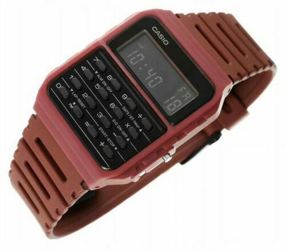 Casio CA53WF-4B Data Bank Calculator Red Resin Band Men's Watch