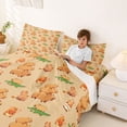 thumbnail image 3 of Erosebridal Cartoon Capybara Kid Full Size Sheets, Cute Crocodile Animal Bed Sheets, 4-Piece, 3 of 5