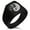 Black, variant on Stainless Steel Bonsai Tree Yin Yang Needle Stripe Pattern Biker Style Polished Ring