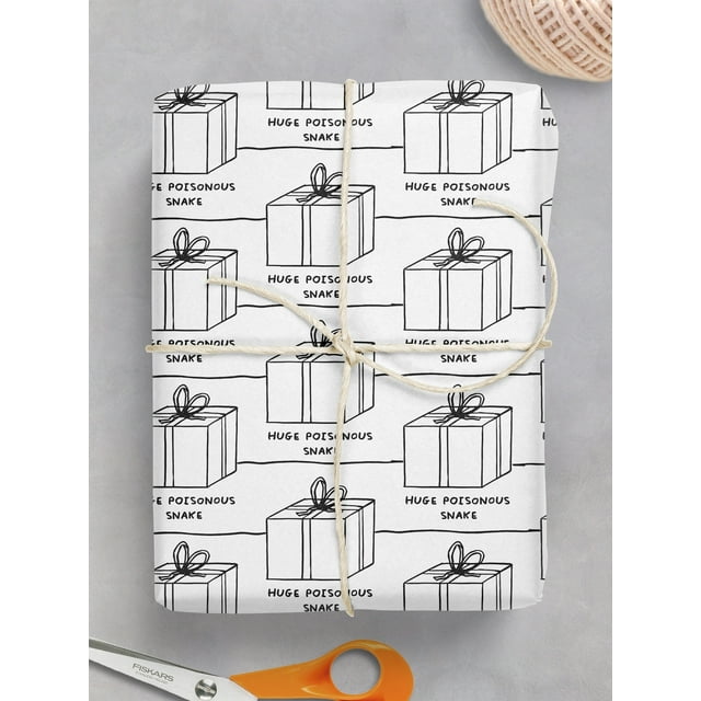 Giftwrap Funny Wrapping Paper Huge Poisonous Snake **Pack of 2 Sheets