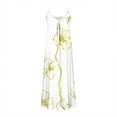thumbnail image 5 of Dazajoo Floral Maxi Dresses for Women Plus Size Sleeveless Dress Trendy V Neck Beach Vacation Flowy Dresses,Yellow,XXL, 5 of 6