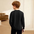 thumbnail image 2 of Soft Boys Henley Shirt Long Sleeve, Waffle Knit Thermal Top for Kids, 3-Button Casual Shirt Stretchy and Comfortable, Black,Size 4 T, 2 of 6