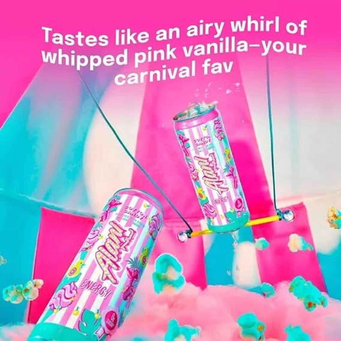 New Alani Energy Drinks Cotton Candy, Cherry Twist Variety Pack 12 fl oz Sugar-Free, Low-Calorie, 200mg Caffeine, Energy Boost Drink (Pack of 6)