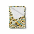 thumbnail image 2 of School Bus Soft Flannel Fleece Throw Blanket, Vehicle Illustrations Background Pattern Repetitive Doodle for Little Ones, Cozy Plush for Indoor and Outdoor Use, 50" x 60", Multicolor, by Ambesonne, 2 of 6