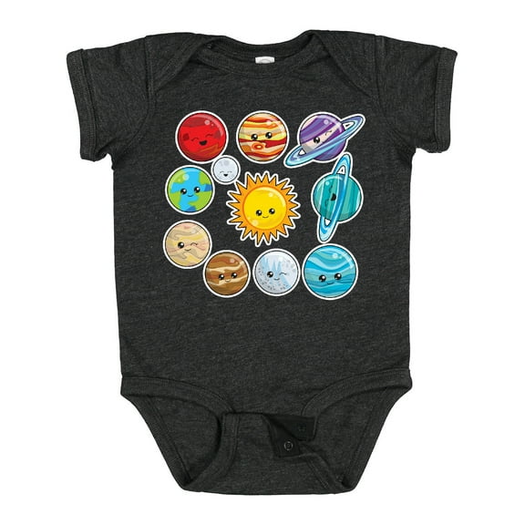Inktastic Happy Sun Moon and Planets Boys or Girls Baby Bodysuit