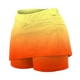 thumbnail image 6 of USSUMA Shorts for Women Trendy Gradient Prints Bike Elastic Band Fashionable Skinny Skirt Pants Leisure Mid Waist Sports Stylish Short Pants Leggings Slim Fit Summer Shorts for Club Orange Xxxxl, 6 of 6