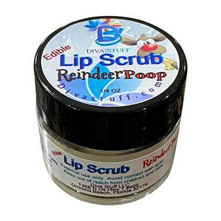 Diva Stuff Ultra Hydrating Lip Scrub for Soft Lips, Gentle Exfoliation, Moisturizer & Conditioner, Reindeer Poop – ¼ oz (Made in the USA)
